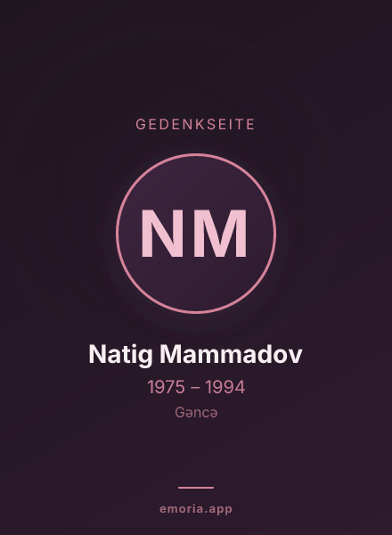 Gedenkportrait von Natig Mammadov