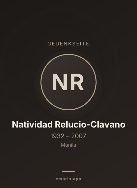 Gedenkportrait von Natividad Relucio-Clavano