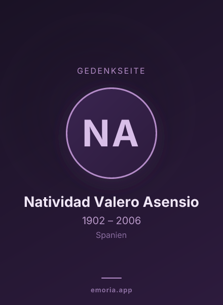 Gedenkportrait von Natividad Valero Asensio