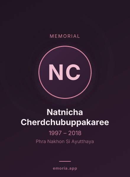 Memorial portrait of Natnicha Cherdchubuppakaree