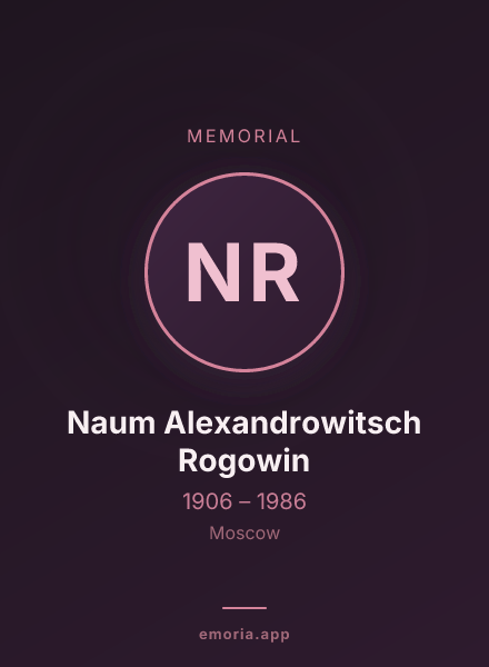 Memorial portrait of Naum Alexandrowitsch Rogowin