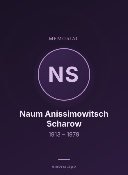 Memorial portrait of Naum Anissimowitsch Scharow