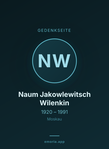Gedenkportrait von Naum Jakowlewitsch Wilenkin