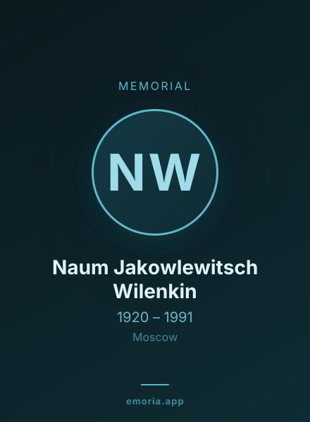 Memorial portrait of Naum Jakowlewitsch Wilenkin