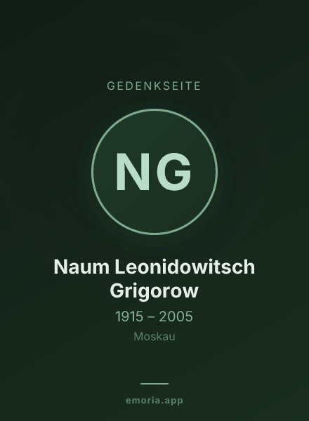 Gedenkportrait von Naum Leonidowitsch Grigorow