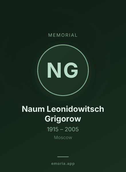 Memorial portrait of Naum Leonidowitsch Grigorow