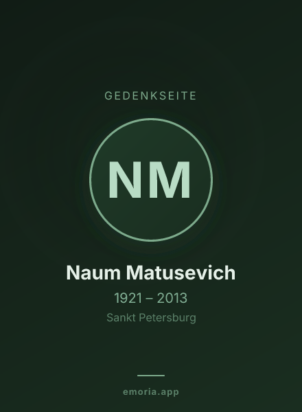 Gedenkportrait von Naum Matusevich