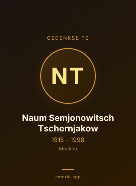 Gedenkportrait von Naum Semjonowitsch Tschernjakow