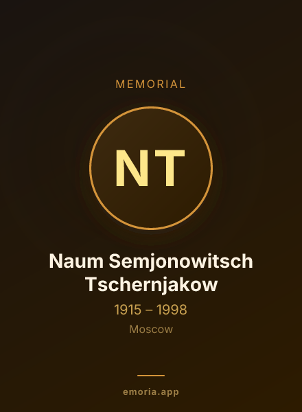 Memorial portrait of Naum Semjonowitsch Tschernjakow