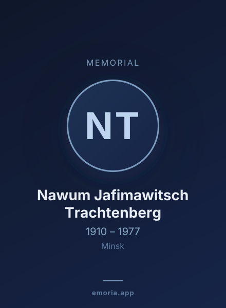 Memorial portrait of Nawum Jafimawitsch Trachtenberg