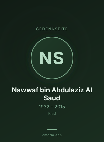 Gedenkportrait von Nawwaf bin Abdulaziz Al Saud