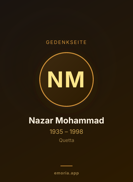 Gedenkportrait von Nazar Mohammad