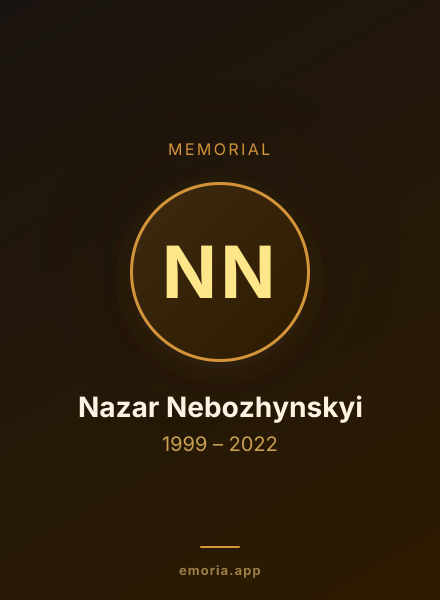 Memorial portrait of Nazar Nebozhynskyi