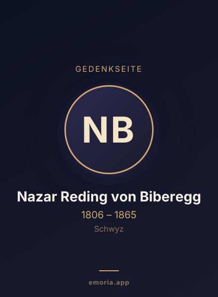 Gedenkportrait von Nazar Reding von Biberegg
