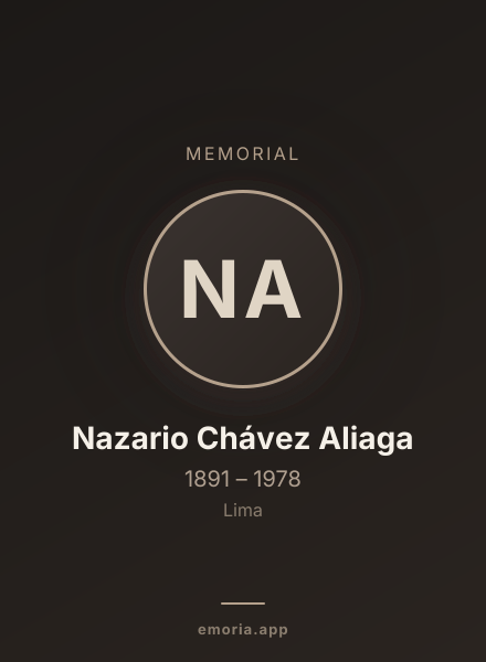 Memorial portrait of Nazario Chávez Aliaga