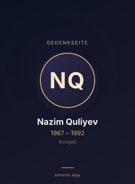 Gedenkportrait von Nazim Quliyev
