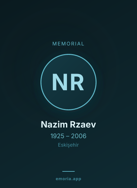 Memorial portrait of Nazim Rzaev