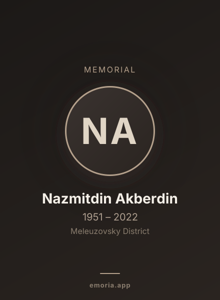 Memorial portrait of Nazmitdin Akberdin