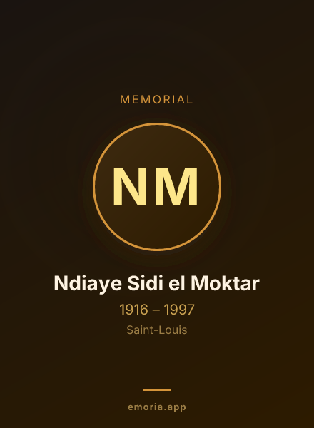 Memorial portrait of Ndiaye Sidi el Moktar