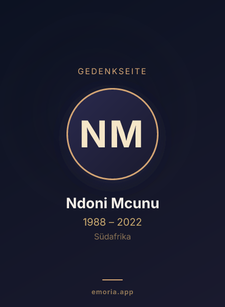 Gedenkportrait von Ndoni Mcunu