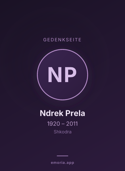 Gedenkportrait von Ndrek Prela