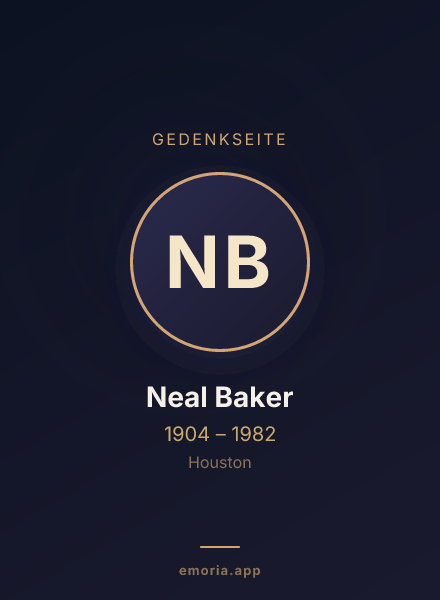Gedenkportrait von Neal Baker