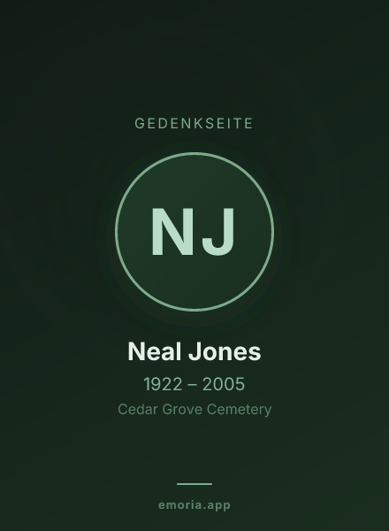 Gedenkportrait von Neal Jones
