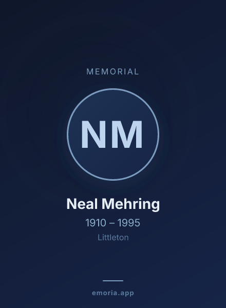 Memorial portrait of Neal Mehring