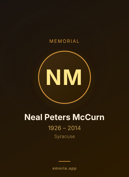 Memorial portrait of Neal Peters McCurn