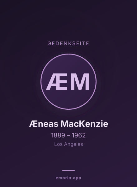 Gedenkportrait von Æneas MacKenzie