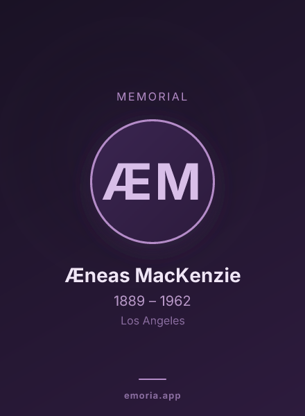 Memorial portrait of Æneas MacKenzie