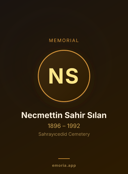 Memorial portrait of Necmettin Sahir Sılan