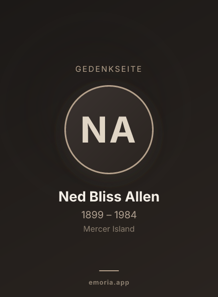 Gedenkportrait von Ned Bliss Allen