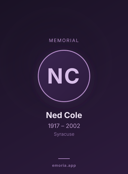 Memorial portrait of Ned Cole