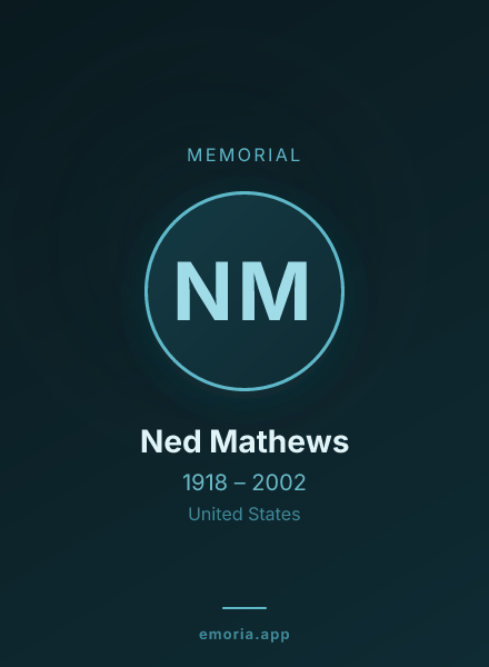 Memorial portrait of Ned Mathews