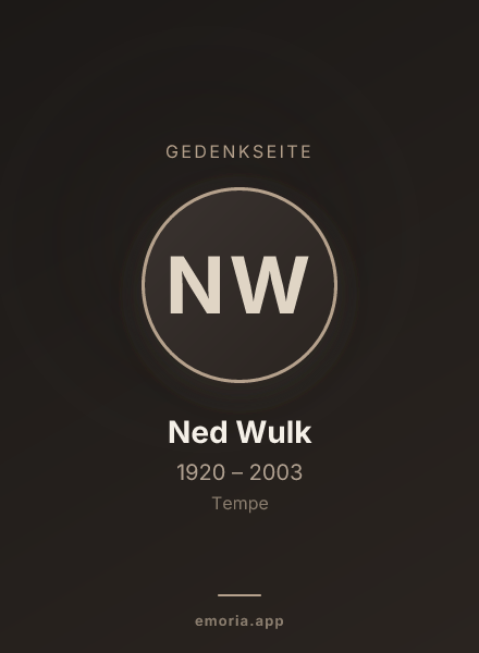 Gedenkportrait von Ned Wulk