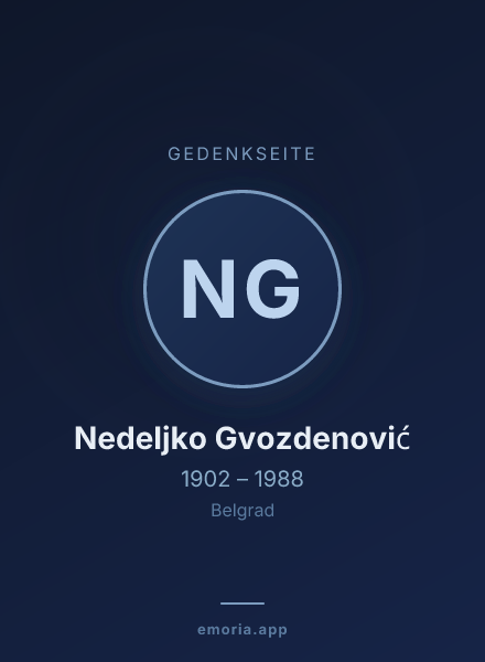 Gedenkportrait von Nedeljko Gvozdenović