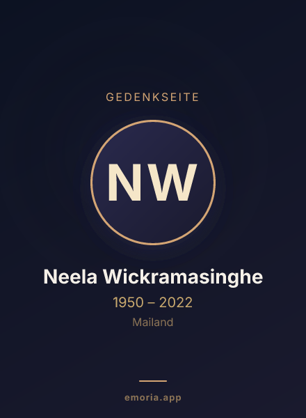 Gedenkportrait von Neela Wickramasinghe