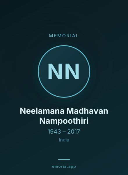 Memorial portrait of Neelamana Madhavan Nampoothiri