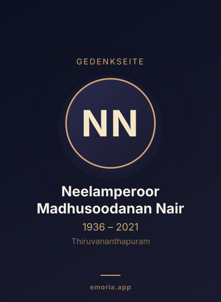 Gedenkportrait von Neelamperoor Madhusoodanan Nair