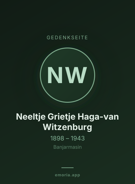 Gedenkportrait von Neeltje Grietje Haga-van Witzenburg