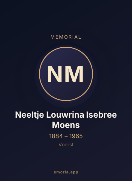 Memorial portrait of Neeltje Louwrina Isebree Moens