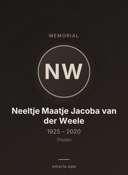 Memorial portrait of Neeltje Maatje Jacoba van der Weele