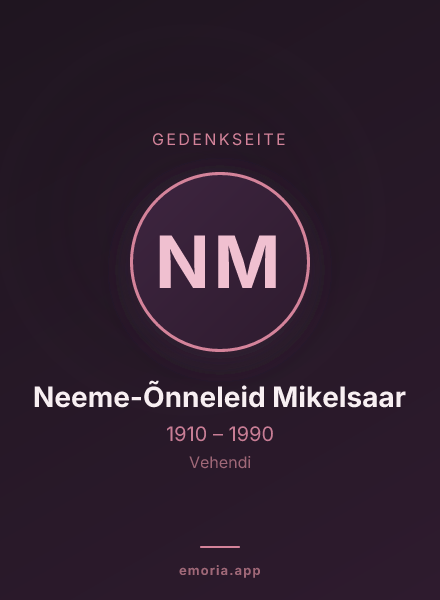 Gedenkportrait von Neeme-Õnneleid Mikelsaar