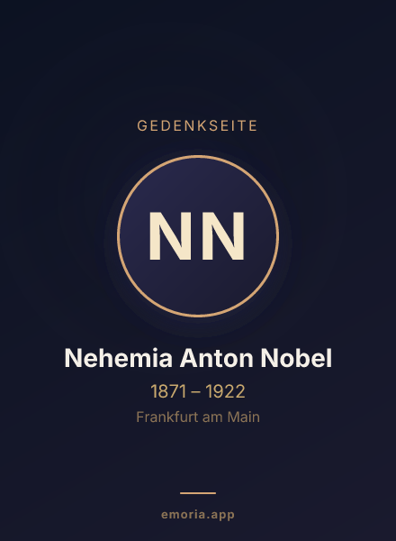 Gedenkportrait von Nehemia Anton Nobel