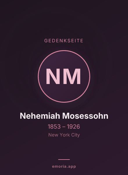Gedenkportrait von Nehemiah Mosessohn