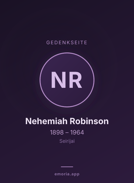Gedenkportrait von Nehemiah Robinson