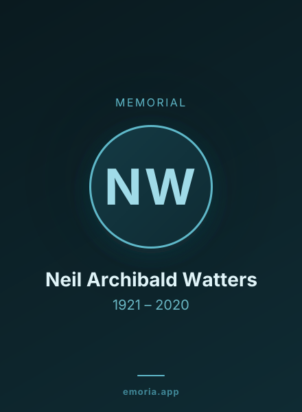 Memorial portrait of Neil Archibald Watters
