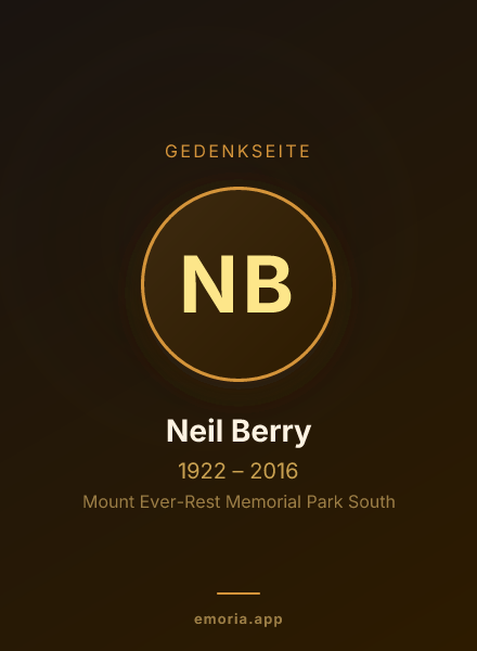 Gedenkportrait von Neil Berry