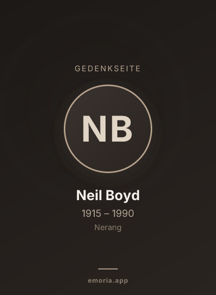 Gedenkportrait von Neil Boyd